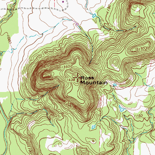 Topographic Map of Ross Mountain, TX