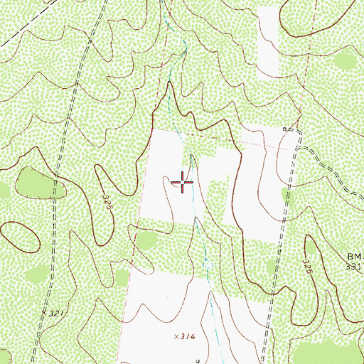 Topographic Map of Ross Oil Field, TX