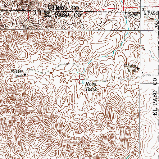Topographic Map of Ross Tank, TX