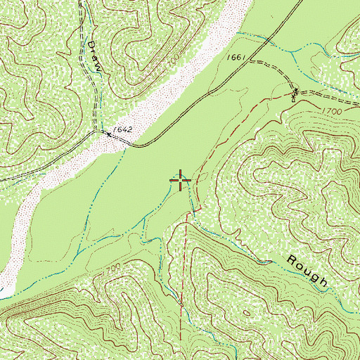 Topographic Map of Rough Canyon, TX