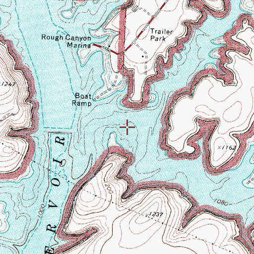 Topographic Map of Rough Canyon, TX