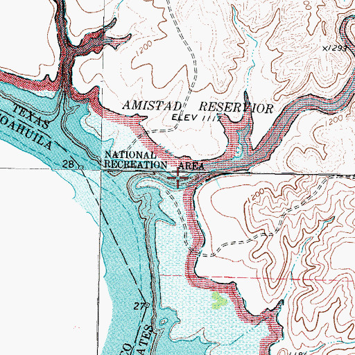 Topographic Map of Rough Canyon, TX