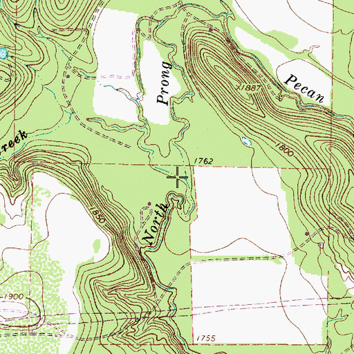 Topographic Map of Rough Creek, TX