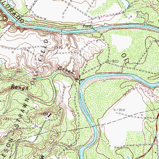 Topographic Map of Rough Creek, TX