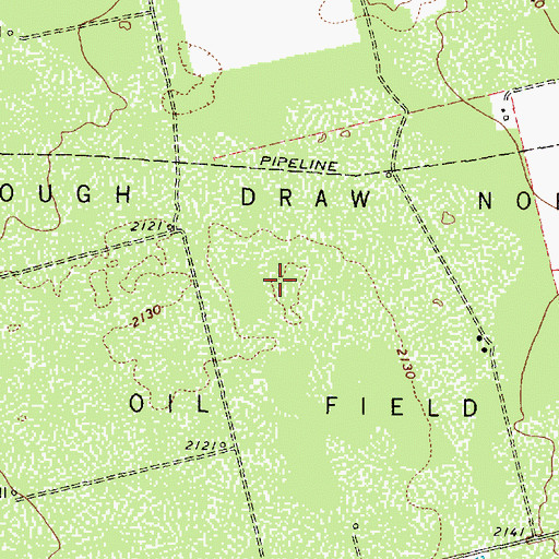 Topographic Map of Rough Draw North Oil Field, TX