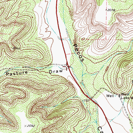 Topographic Map of Rough Pasture Draw, TX