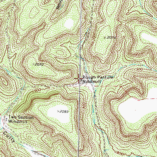 Topographic Map of Rough Pasture Windmill, TX