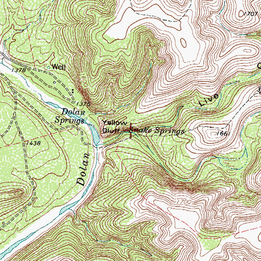 Topographic Map of Rough Spring Canyon, TX