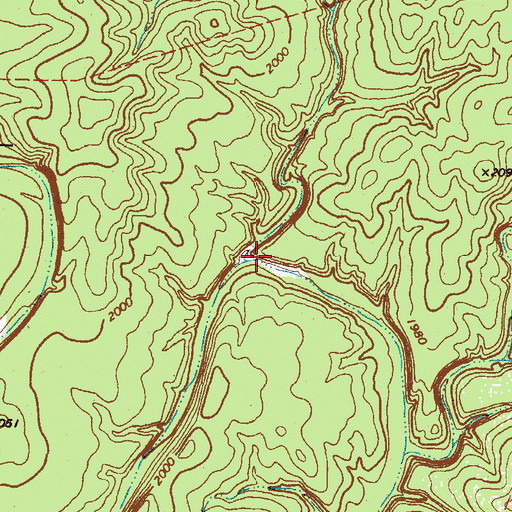 Topographic Map of Rough Sycamore Creek, TX