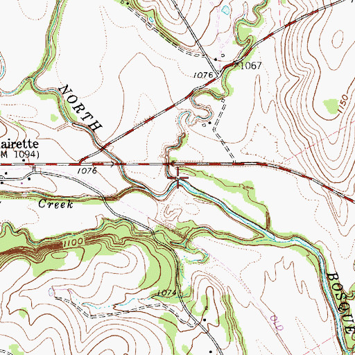 Topographic Map of Round Hole Branch, TX