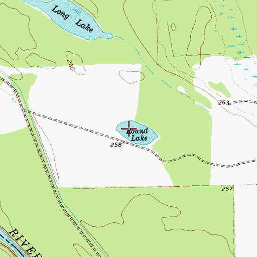 Topographic Map of Round Lake, TX