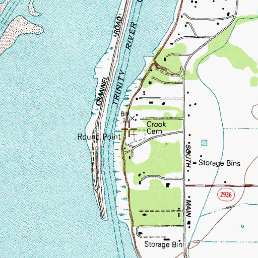 Topographic Map of Round Point, TX