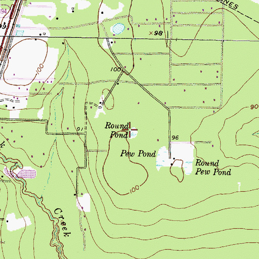 Topographic Map of Round Pond, TX