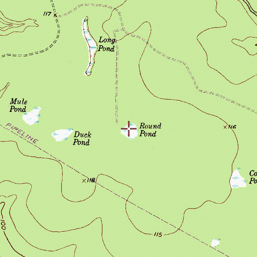 Topographic Map of Round Pond, TX