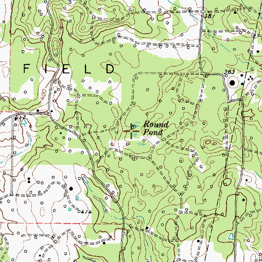 Topographic Map of Round Pond, TX