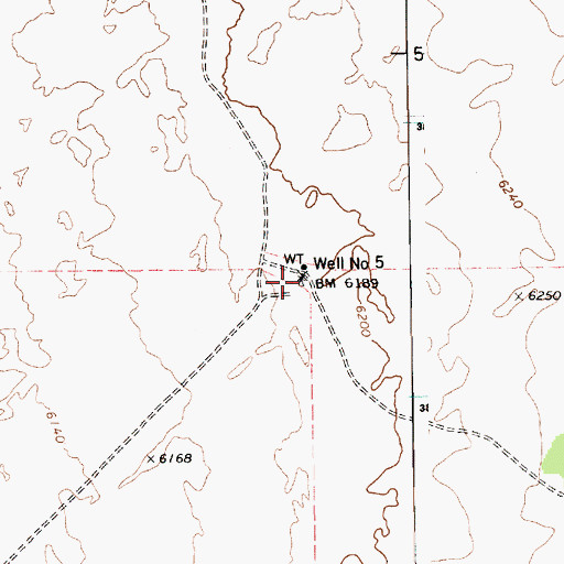Topographic Map of Well Number Five, AZ