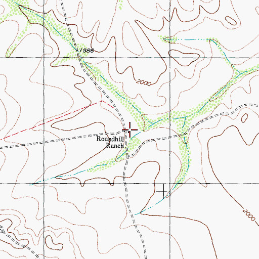 Topographic Map of Roundhill Ranch, TX
