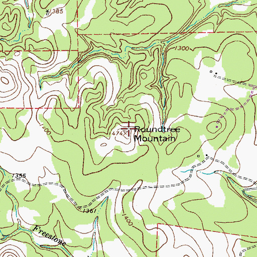 Topographic Map of Roundtree Mountain, TX