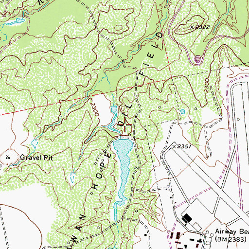 Topographic Map of Rowan Hope Oil Field, TX