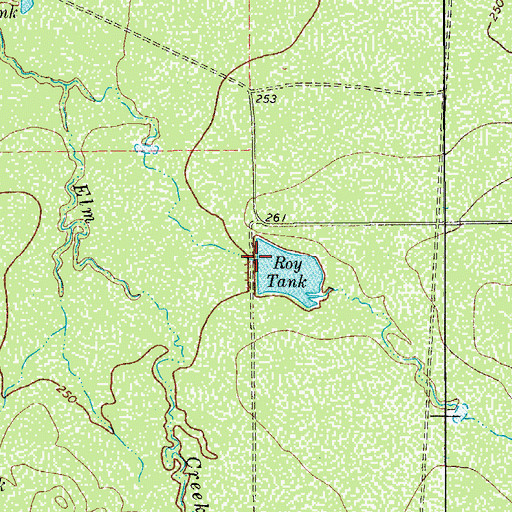 Topographic Map of Roy Tank, TX