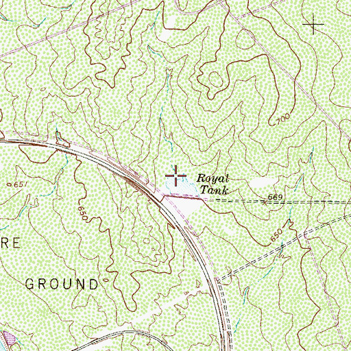 Topographic Map of Royal Tank, TX
