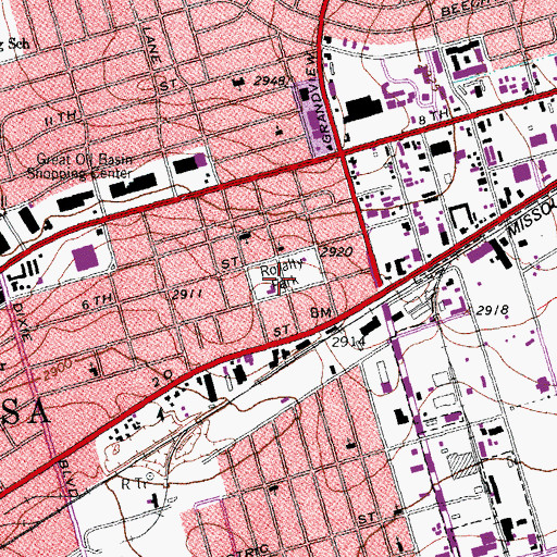 Topographic Map of Royalty Park, TX