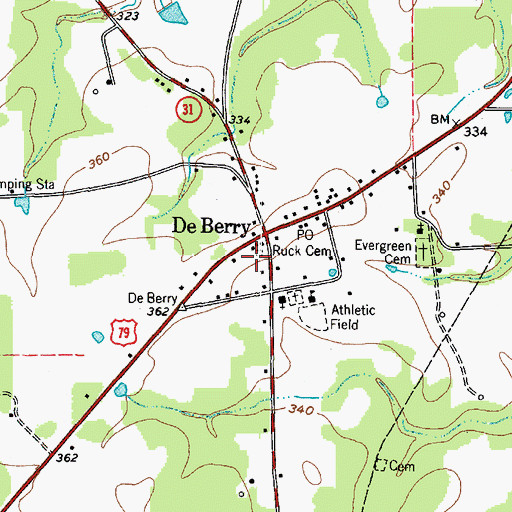 Topographic Map of Ruck Cemetery, TX