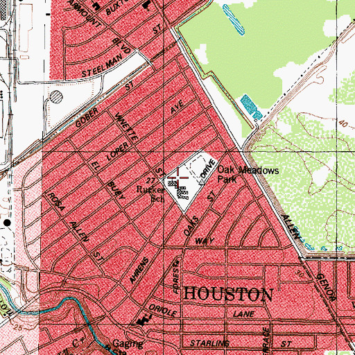 Topographic Map of Rucker School, TX