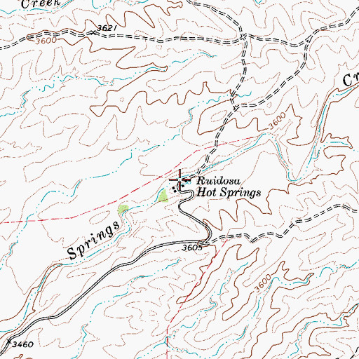 Topographic Map of Ruidosa Hot Springs, TX