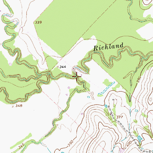 Topographic Map of Rush Creek, TX