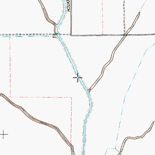 Topographic Map of Rush Ditch, TX