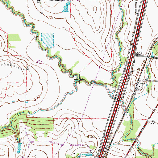 Topographic Map of Russell Creek, TX