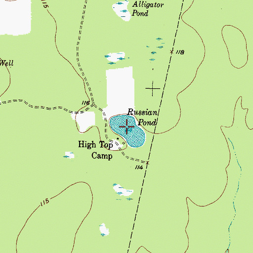 Topographic Map of Russian Pond, TX