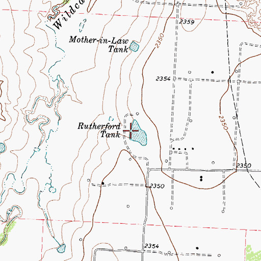 Topographic Map of Rutherford Tank, TX