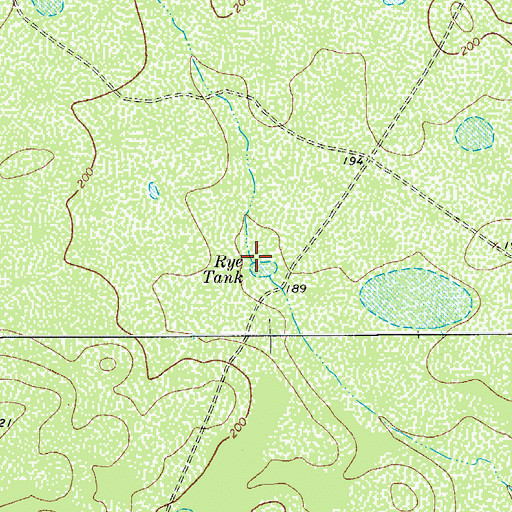 Topographic Map of Rye Tank, TX