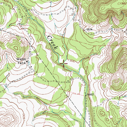Topographic Map of Ryle Creek, TX