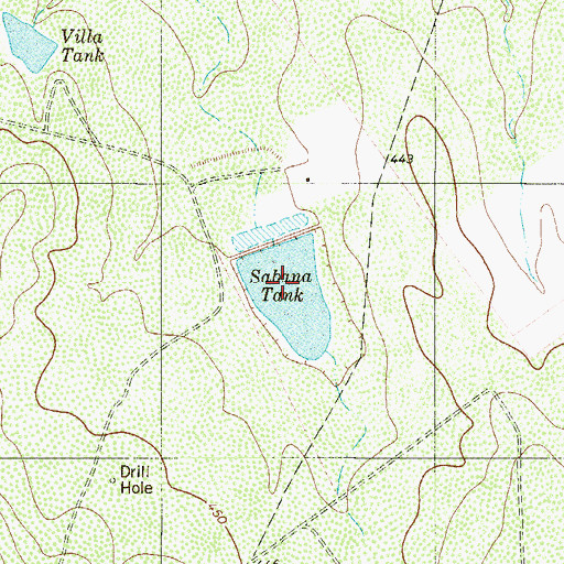 Topographic Map of Sabana Tank, TX