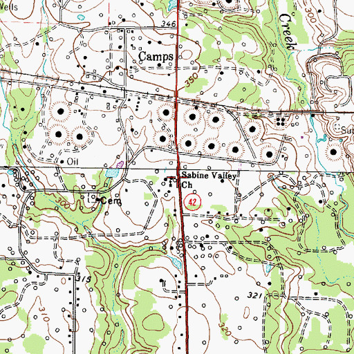 Topographic Map of Sabine Valley Church, TX