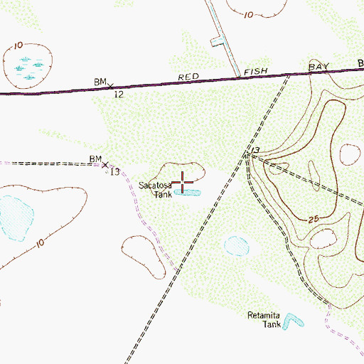 Topographic Map of Sacatosa Tank, TX