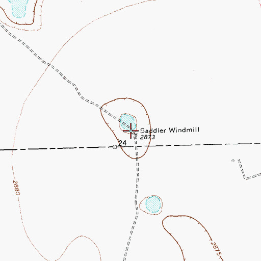 Topographic Map of Saddler Windmill, TX
