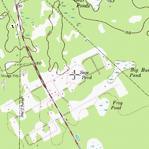 Topographic Map of Sage Pond, TX