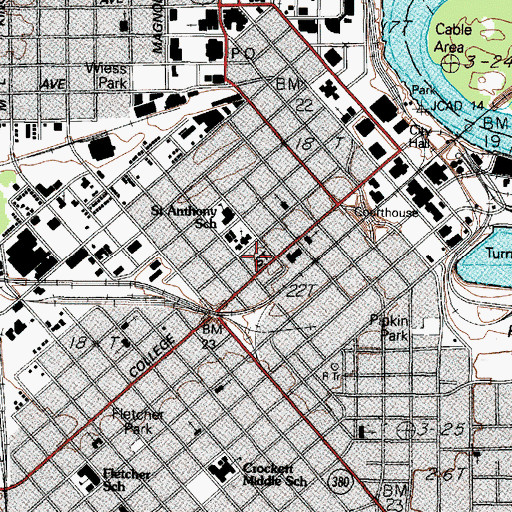 Topographic Map of Saint Anthony High School, TX