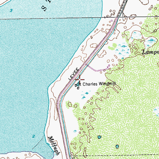 Topographic Map of Saint Charles Windmill, TX