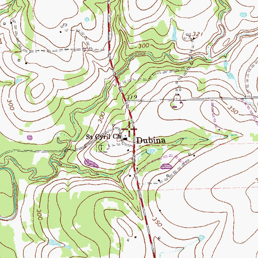 Topographic Map of Saint Cyril Church, TX