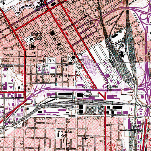 Topographic Map of Saint Ignatius School, TX