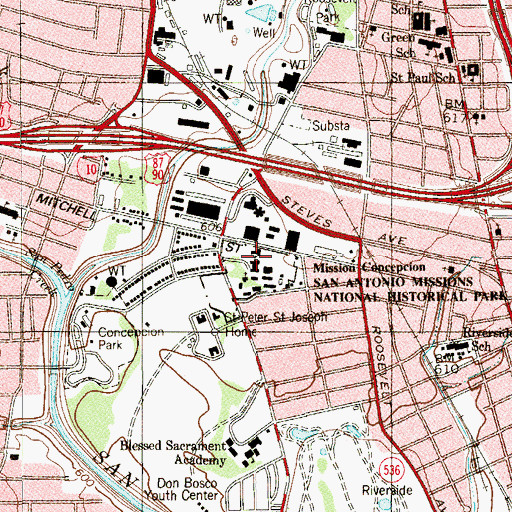 Topographic Map of Saint John Seminary, TX