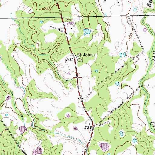 Topographic Map of Saint Johns Church, TX
