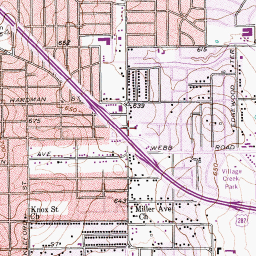 Topographic Map of Saint Johns Church, TX