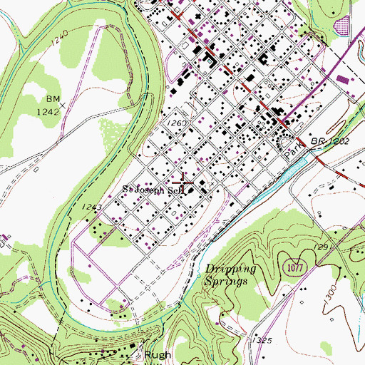 Topographic Map of Saint Joseph School, TX