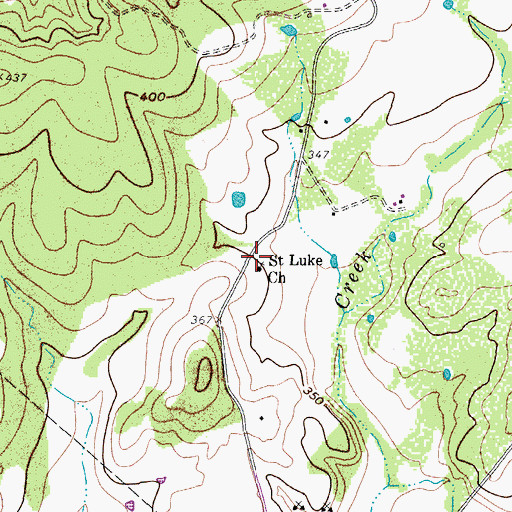 Topographic Map of Saint Luke Church, TX